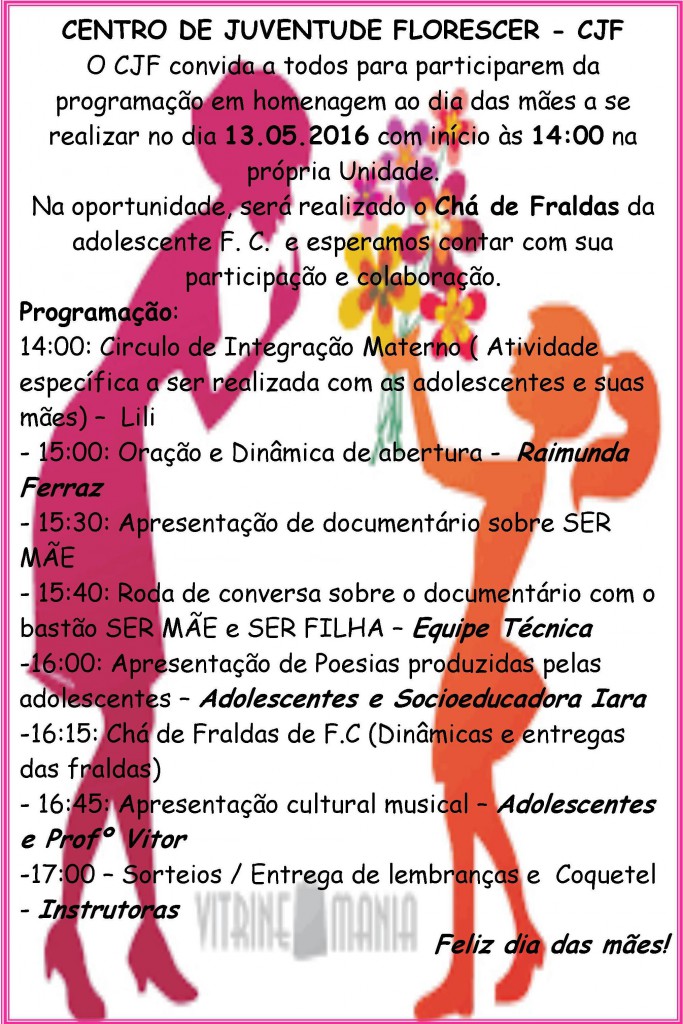 convite florescer dia das mães