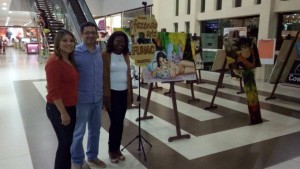 Exposição Projeto Fazendo Arte Nubervane Moreira (Coordenadora de regionalização das medidas), Francisco Lemos (assessor jurídico) e Elisângela Cardoso (presidente da Funac)