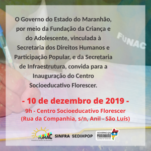Convite Inauguração Centros Socioeducativos FUNAC email